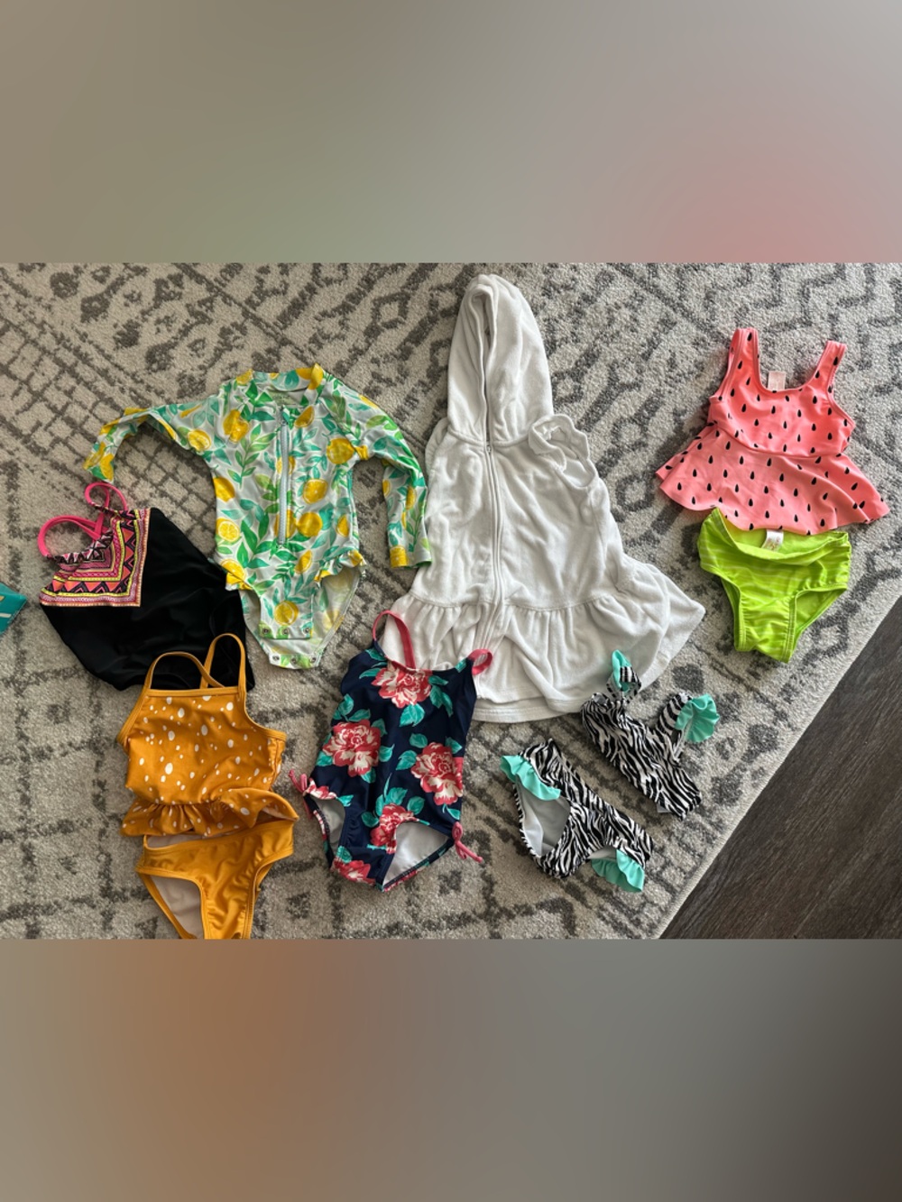 Mixed toddler girls’ Swimsuit Bundle with Cover-Up